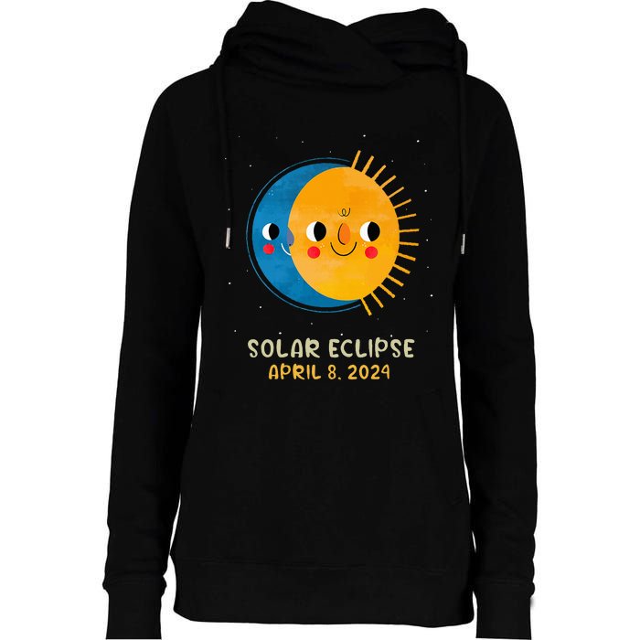 Total Solar Eclipse 2024 Cute Solar Eclipse Womens Funnel Neck Pullover Hood