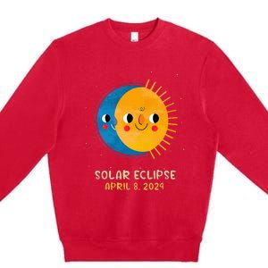 Total Solar Eclipse 2024 Cute Solar Eclipse Premium Crewneck Sweatshirt