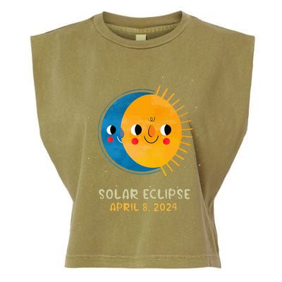 Total Solar Eclipse 2024 Cute Solar Eclipse Garment-Dyed Women's Muscle Tee