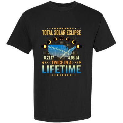 Total Solar Eclipse 2024 Sun Is Getting Mooned Design Twice In A Lifetime Garment-Dyed Heavyweight T-Shirt