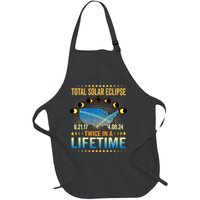 Total Solar Eclipse 2024 Sun Is Getting Mooned Design Twice In A Lifetime Full-Length Apron With Pockets