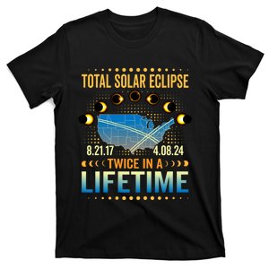 Total Solar Eclipse 2024 Sun Is Getting Mooned Design Twice In A Lifetime T-Shirt