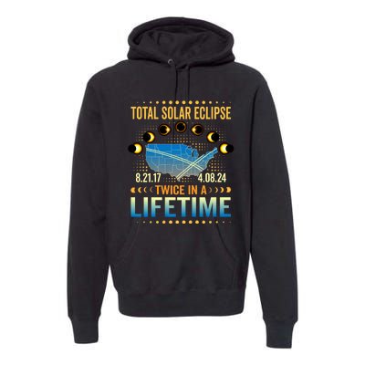 Total Solar Eclipse 2024 Sun Is Getting Mooned Design Twice In A Lifetime Premium Hoodie