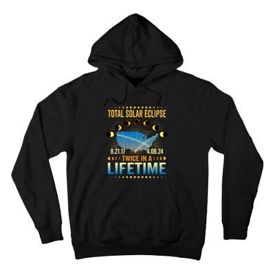 Total Solar Eclipse 2024 Sun Is Getting Mooned Design Twice In A Lifetime Tall Hoodie