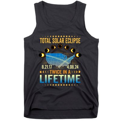 Total Solar Eclipse 2024 Sun Is Getting Mooned Design Twice In A Lifetime Tank Top