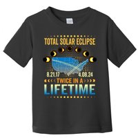 Total Solar Eclipse 2024 Sun Is Getting Mooned Design Twice In A Lifetime Toddler T-Shirt