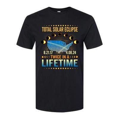 Total Solar Eclipse 2024 Sun Is Getting Mooned Design Twice In A Lifetime Softstyle CVC T-Shirt