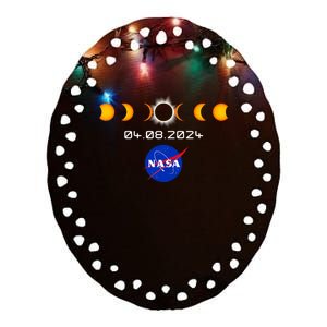 Total Solar Eclipse 2024 Totality Astronomy Ceramic Oval Ornament