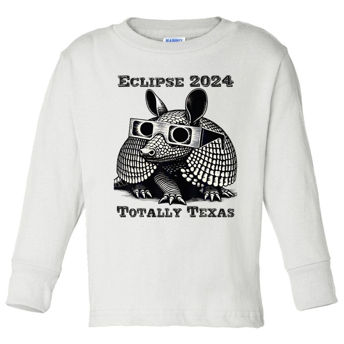 Total Solar Eclipse 2024 Totally Texas Toddler Long Sleeve Shirt