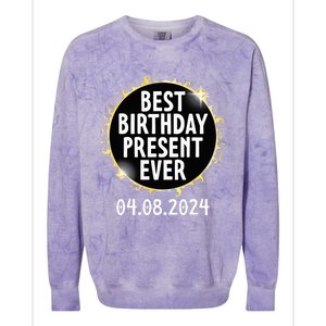 Total Solar Eclipse April 8 2024 Best Birthday Present Ever Colorblast Crewneck Sweatshirt