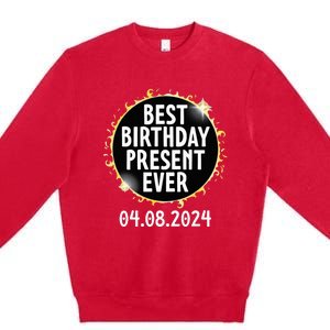 Total Solar Eclipse April 8 2024 Best Birthday Present Ever Premium Crewneck Sweatshirt