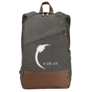 Total Solar Eclipse Spring April 8th 2024 America Totality Cotton Canvas Backpack