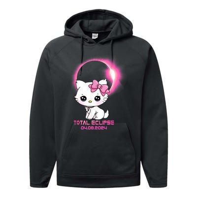 Total Solar Eclipse April 8 2024 Cat Boy Girl Funny Performance Fleece Hoodie