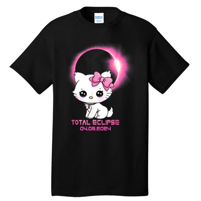 Total Solar Eclipse April 8 2024 Cat Boy Girl Funny Tall T-Shirt