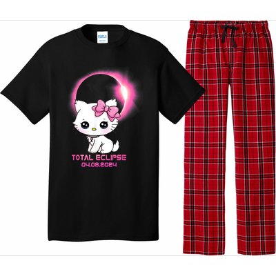 Total Solar Eclipse April 8 2024 Cat Boy Girl Funny Pajama Set