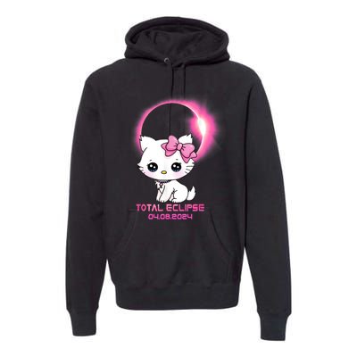 Total Solar Eclipse April 8 2024 Cat Boy Girl Funny Premium Hoodie