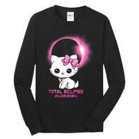 Total Solar Eclipse April 8 2024 Cat Boy Girl Funny Tall Long Sleeve T-Shirt