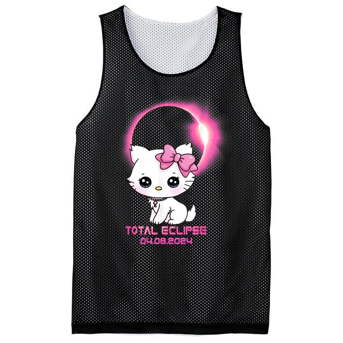 Total Solar Eclipse April 8 2024 Cat Boy Girl Funny Mesh Reversible Basketball Jersey Tank