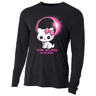 Total Solar Eclipse April 8 2024 Cat Boy Girl Funny Cooling Performance Long Sleeve Crew