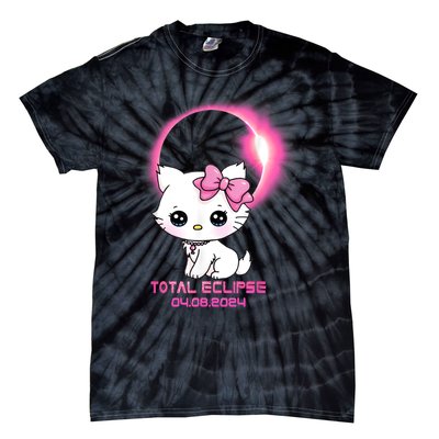 Total Solar Eclipse April 8 2024 Cat Boy Girl Funny Tie-Dye T-Shirt