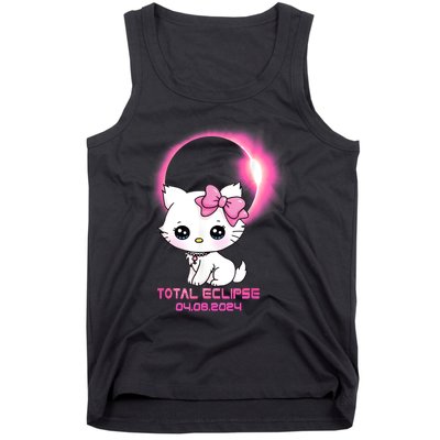 Total Solar Eclipse April 8 2024 Cat Boy Girl Funny Tank Top