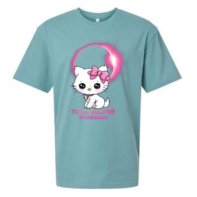 Total Solar Eclipse April 8 2024 Cat Boy Girl Funny Sueded Cloud Jersey T-Shirt