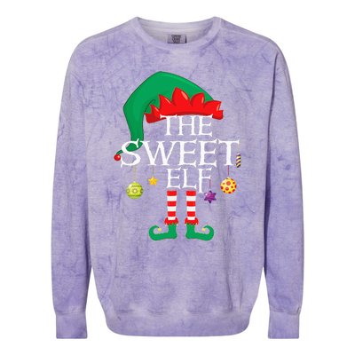 The Sweet Elf Squad Christmas Matching Family Xmas Colorblast Crewneck Sweatshirt