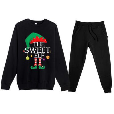 The Sweet Elf Squad Christmas Matching Family Xmas Premium Crewneck Sweatsuit Set