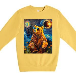 Total Solar Eclipse Grizzly Bear Premium Crewneck Sweatshirt