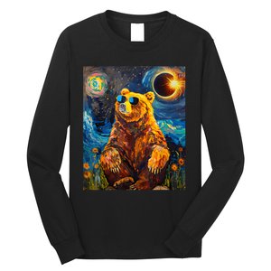 Total Solar Eclipse Grizzly Bear Long Sleeve Shirt