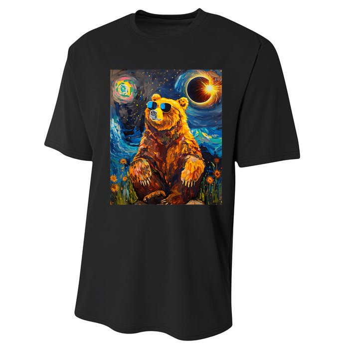 Total Solar Eclipse Grizzly Bear Performance Sprint T-Shirt