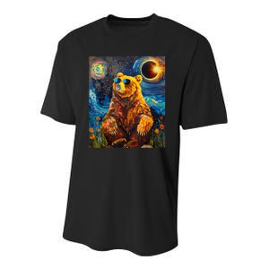 Total Solar Eclipse Grizzly Bear Youth Performance Sprint T-Shirt