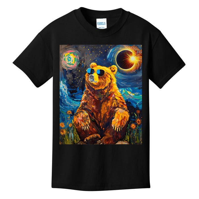 Total Solar Eclipse Grizzly Bear Kids T-Shirt