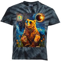 Total Solar Eclipse Grizzly Bear Kids Tie-Dye T-Shirt