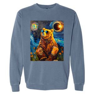 Total Solar Eclipse Grizzly Bear Garment-Dyed Sweatshirt