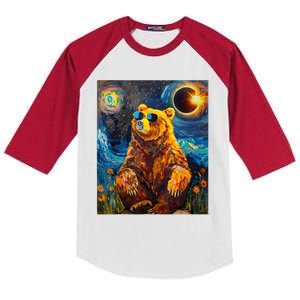 Total Solar Eclipse Grizzly Bear Kids Colorblock Raglan Jersey