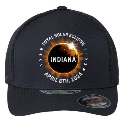 Total Solar Eclipse Path Of Totality April 8th 2024 Indiana Flexfit Unipanel Trucker Cap