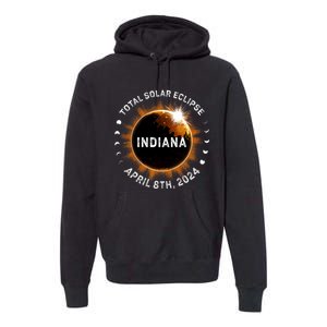 Total Solar Eclipse Path Of Totality April 8th 2024 Indiana Premium Hoodie