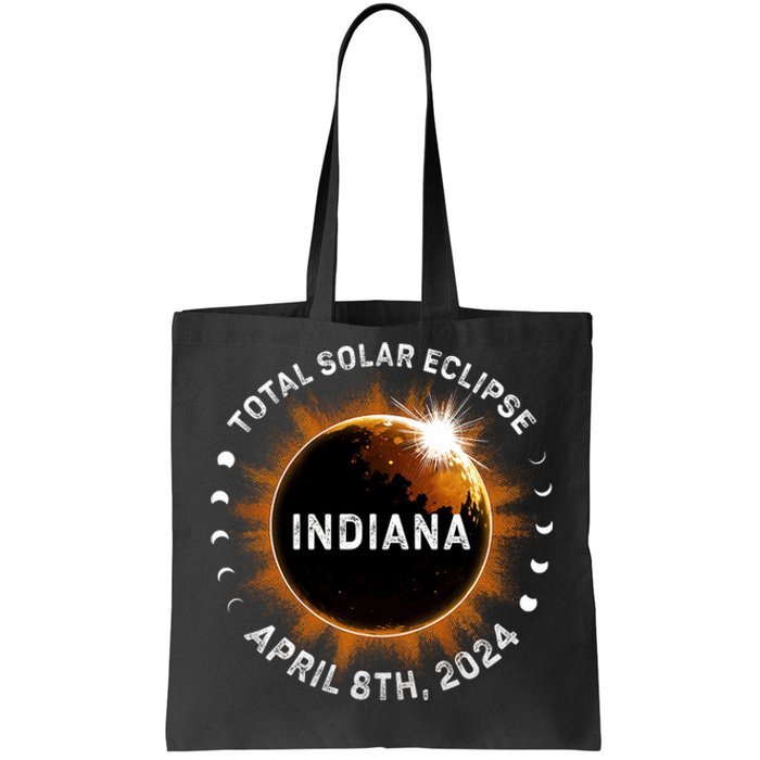 Total Solar Eclipse Path Of Totality April 8th 2024 Indiana Tote Bag