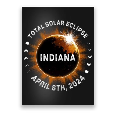 Total Solar Eclipse Path Of Totality April 8th 2024 Indiana Poster