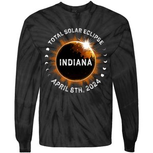 Total Solar Eclipse Path Of Totality April 8th 2024 Indiana Tie-Dye Long Sleeve Shirt