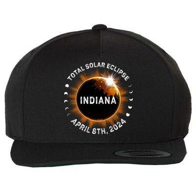 Total Solar Eclipse Path Of Totality April 8th 2024 Indiana Wool Snapback Cap