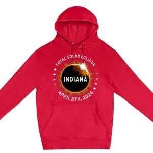 Total Solar Eclipse Path Of Totality April 8th 2024 Indiana Premium Pullover Hoodie