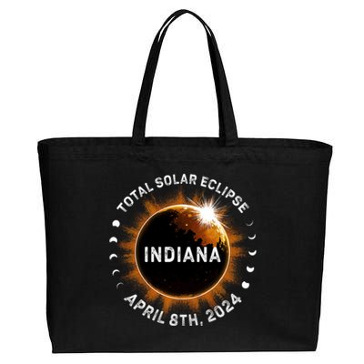 Total Solar Eclipse Path Of Totality April 8th 2024 Indiana Cotton Canvas Jumbo Tote