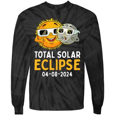 Total Solar Eclipse April 8 2024 Tie-Dye Long Sleeve Shirt