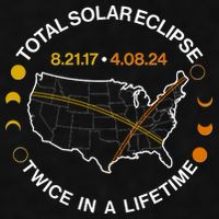 Total Solar Eclipse Twice In A Lifetime Aug 21 2017 April 08 2024 Ladies PosiCharge Tri-Blend Wicking Tank