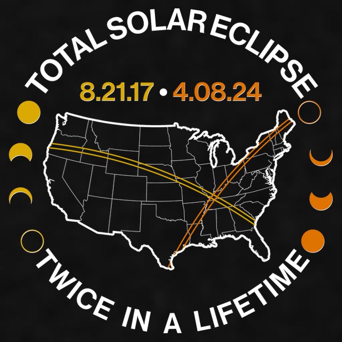 Total Solar Eclipse Twice In A Lifetime Aug 21 2017 April 08 2024 Ladies PosiCharge Tri-Blend Wicking Tank