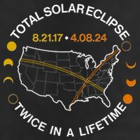 Total Solar Eclipse Twice In A Lifetime Aug 21 2017 April 08 2024 7 Panel Mesh Trucker Snapback Hat