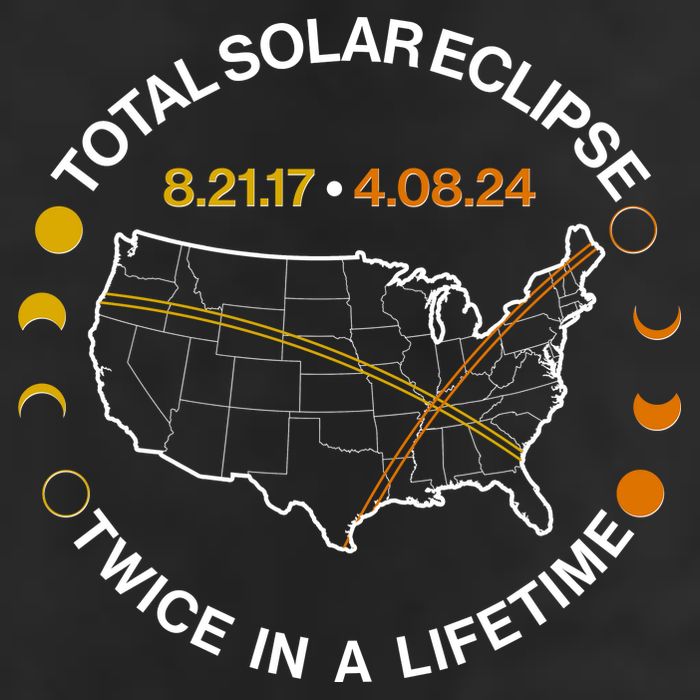 Total Solar Eclipse Twice In A Lifetime Aug 21 2017 April 08 2024 7 Panel Mesh Trucker Snapback Hat