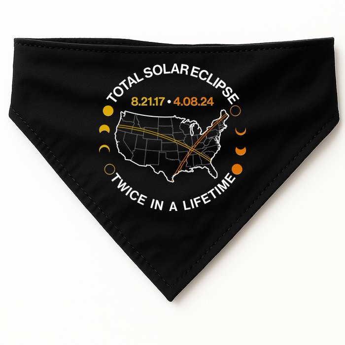 Total Solar Eclipse Twice In A Lifetime Aug 21 2017 April 08 2024 USA-Made Doggie Bandana